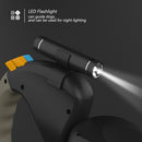 Coleira Guia Dupla Para Cães com Lanterna - Retrátil, ajustável, cinto e rotação