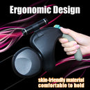 Coleira Guia Dupla Para Cães com Lanterna - Retrátil, ajustável, cinto e rotação