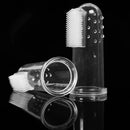 Escova de silicone ferramenta pasta de dente cães macio pet dedo escova de dentes higiene dental para cães médios