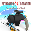 Coleira Guia Dupla Para Cães com Lanterna - Retrátil, ajustável, cinto e rotação