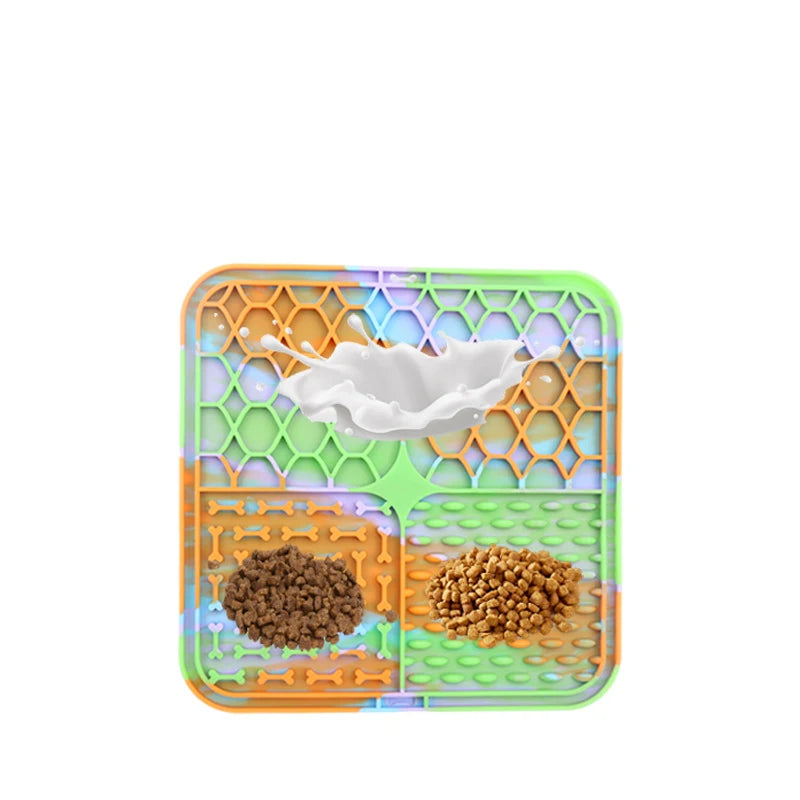 Silicone Lick Mat para Pet, Slow Food Plate, Dog Bathing Distração Otário, Treinamento Alimentador Suprimentos