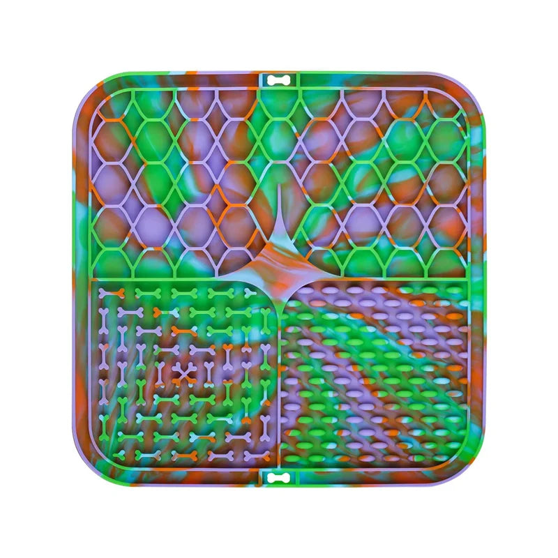 Silicone Lick Mat para Pet, Slow Food Plate, Dog Bathing Distração Otário, Treinamento Alimentador Suprimentos