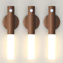 Luminária Noturna com Sensor de Movimento - Arandelas magnéticas, iluminação de parede de madeira para casa