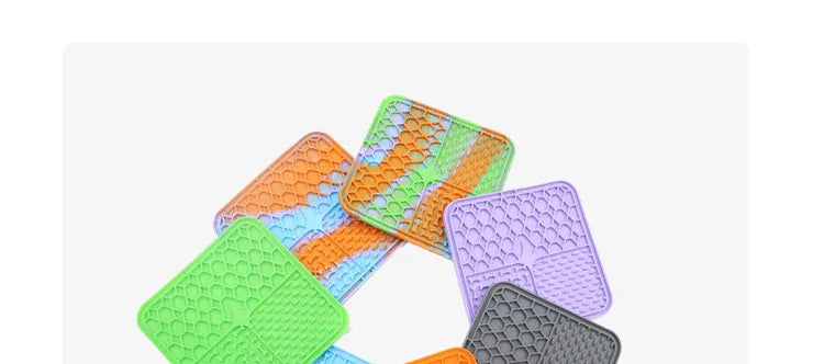 Silicone Lick Mat para Pet, Slow Food Plate, Dog Bathing Distração Otário, Treinamento Alimentador Suprimentos