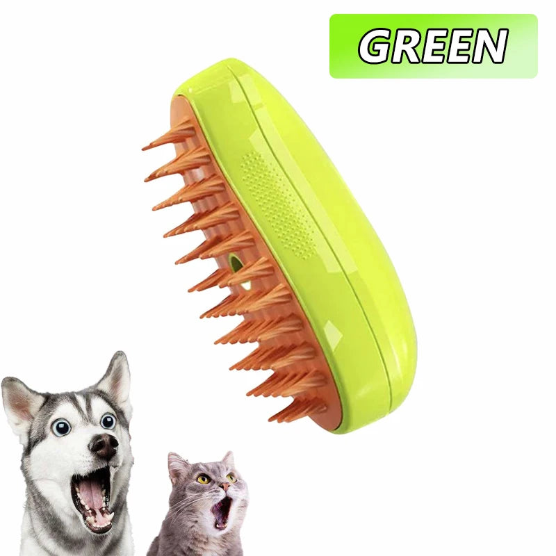 Escova Vapor - Cães e Gatos - Pulverizador elétrico para massagem, ferramenta de limpeza de animais de estimação, 3 em 1