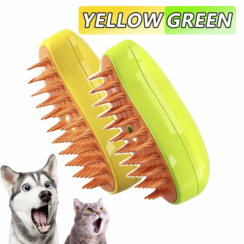 Escova Vapor - Cães e Gatos - Pulverizador elétrico para massagem, ferramenta de limpeza de animais de estimação, 3 em 1