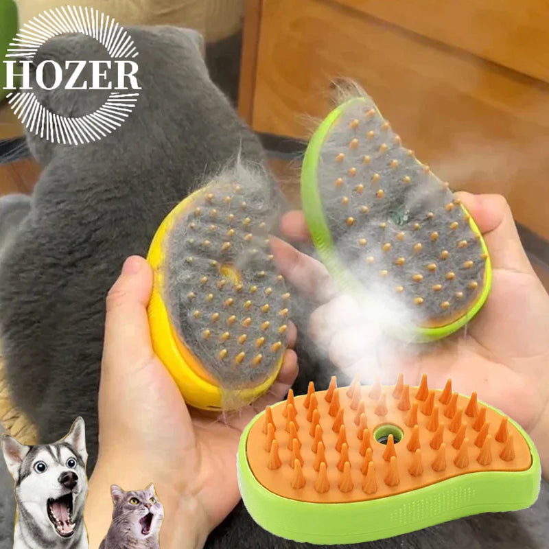 Escova Vapor - Cães e Gatos - Pulverizador elétrico para massagem, ferramenta de limpeza de animais de estimação, 3 em 1