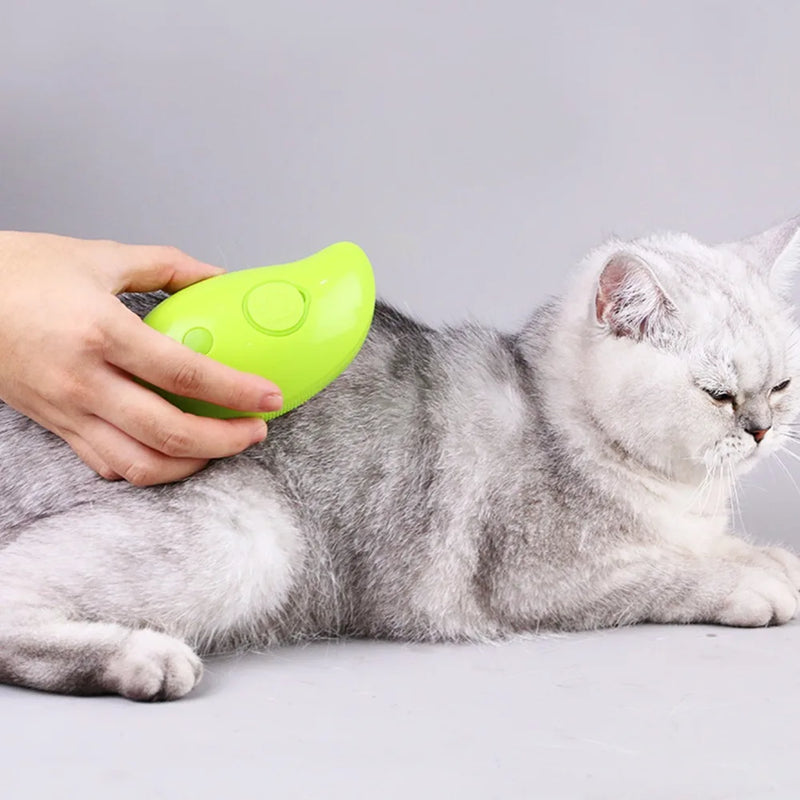 Escova Vapor - Cães e Gatos - Pulverizador elétrico para massagem, ferramenta de limpeza de animais de estimação, 3 em 1