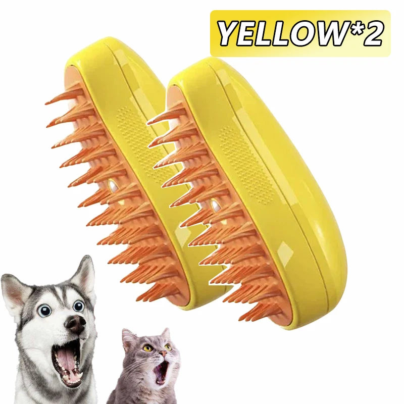 Escova Vapor - Cães e Gatos - Pulverizador elétrico para massagem, ferramenta de limpeza de animais de estimação, 3 em 1