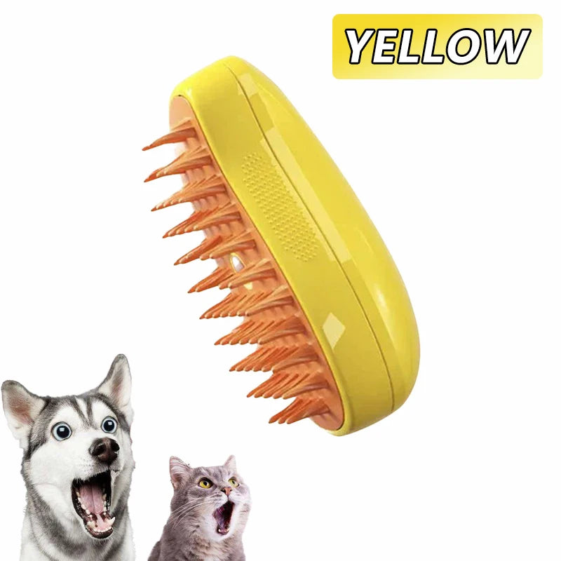 Escova Vapor - Cães e Gatos - Pulverizador elétrico para massagem, ferramenta de limpeza de animais de estimação, 3 em 1