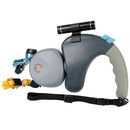 Coleira Guia Dupla Para Cães com Lanterna - Retrátil, ajustável, cinto e rotação