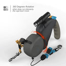 Coleira Guia Dupla Para Cães com Lanterna - Retrátil, ajustável, cinto e rotação