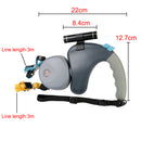 Coleira Guia Dupla Para Cães com Lanterna - Retrátil, ajustável, cinto e rotação